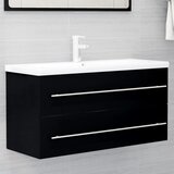 Ormarić za umivaonik crni 100 x 38,5 x 48 cm konstruirano drvo | shoptok.hr
