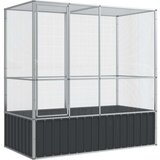  Voliera srebrna 210,5x107x212 cm jeklo | Shoptok.si