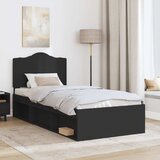  Krevetna konstrukcija Crna 75 x 190 cm Čvrsto borovo drvo | shoptok.hr