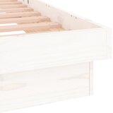  LED okvir za krevet bijela 140 x 190 cm od masivnog drva | shoptok.hr