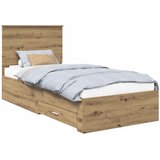  Krevetna konstrukcija s ladicama Umjetnički hrast 90 x 200 cm | shoptok.hr