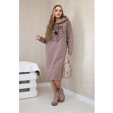 Kesi Long insulated dress with mocha embroidery | Shoptok.si