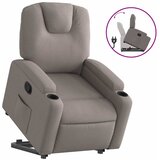  Naslonjač na podizanje od tkanine smeđesivi | shoptok.hr