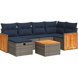 vidaXL Vrtna garnitura - 7-dijelni set vrtnih sofa sivi od poliratana - Siva sa spremištem 5 | shoptok.hr