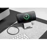 forcell F-ENERGY Flip Charge Qi2 15W brezžični polnilnik, združljiv z MagSafe, srebrn | Shoptok.si