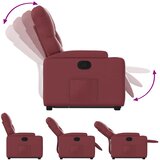  Naslonjač na podizanje od umjetne kože crvena boja vina | shoptok.hr