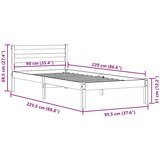  Krevetna konstrukcija s uzglavljem Smeđa 225,5 x 95,5 x 69,5 cm | shoptok.hr