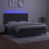  box spring s madracem LED tamnosivi 180x200 cm baršun | shoptok.hr