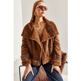 Bianco Lucci Women's Suede Coat with Buckled Sleeves | Eponuda.ba