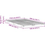  Krevet s daskama Bijelo 120 x 200 cm Masivna borovina | shoptok.hr