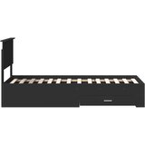  Krevetna konstrukcija s ladicama Crna i srebrna 75 x 190 cm | Eponuda.com