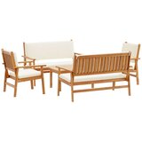 vidaXL Zunanji kavčni set Set 5 Naravna Močan akacijev les | Shoptok.si