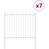  Vrtna ograja z zgornjim delom Bela 11,9x1,5 m Jeklo, (22015187) | Shoptok.si
