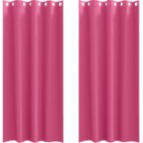 vidaXL Zavese z zavesami 2 pcs Svetlo roza 245 x 140 cm Poliester | Shoptok.si