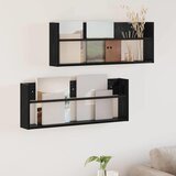  Polica za časopise s policom 2 pcs Crni hrast 80 x 12 x 30 cm | shoptok.hr