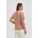 Marisse Beige Cotton V-Neck T-Shirt | Shoptok.si