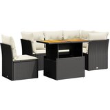  The Living Store Vrtna sedežna garnitura 5-delna z blazinami črn poli ratan - Vrtna Sedežna Garniture, (21446650) | Shoptok.si