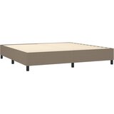  box spring s madracem LED smeđesivi 200x200 cm tkanina | shoptok.hr