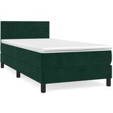 Box spring krevet s madracem tamnozeleni 90x200 cm baršunasti | shoptok.hr