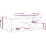  Stolić za kavu siva boja hrasta 102x55x35 cm konstruirano drvo | shoptok.hr