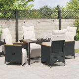  Set 5-delne vrtne jedilne mize z blazinami Črn Poli ratan, (22087800) | Shoptok.si