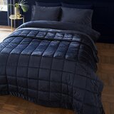 Catherine Lansfield Plavi prošiven prekrivač od samta 220x220 cm Kingsley – | shoptok.hr