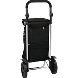 vidaXL Črna Aluminij Standard Zložljiv Nakupovalni voziček | Shoptok.si