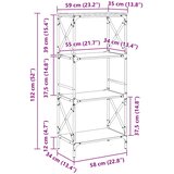  Regal za knjige s 4 razine siva boja hrasta 59x35x132 cm drveni | shoptok.hr