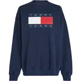 Tommy Jeans Sweater majica tamno plava / crvena / bijela