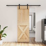  Klizna vrata 70 x 210 cm Čvrsta borovina (neobrađena) | shoptok.hr