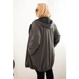 Kesi Women's Plus Size cotton hoodie with a zipper graphite | shoptok.hr