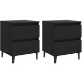  Nočna omarica 2 kosa črna 40x35x50 cm iverna plošča, (20624201) | Shoptok.si