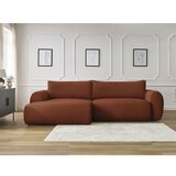 Bobochic Paris opečnato oranžna raztegljiva kotna sedežna garnitura iz rebrastega žameta (levi kot) lucien | Shoptok.si