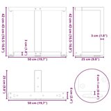  Noge stolića za kavu T-oblika 2 kom antracit 50x25x(42-43) cm | shoptok.hr