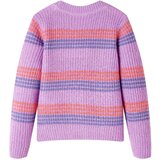 Dječji džemper prugasti pleteni ljubičasto-ružičasti 140 | shoptok.hr