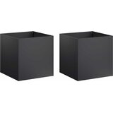  Vrtna saksija 2 kom. Crna 20 x 20 x 20 cm Čelična vrata | shoptok.hr