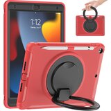 NIKCORP Ovitek za iPad 10,2" oklepljen z vrtljivim stojalom 360°, ročajem in trislojno zaščito pred udarci, rdeče barve, (5000138985) | Shoptok.si