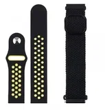 zamenske narukvice 2u1 za pametne satove 20mm black-black