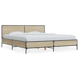  Posteljni okvir sonoma hrast 180x200 cm inž. les in kovina | Shoptok.si