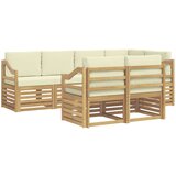 vidaXL Kotna sedežna garnitura z blazino 7 pcs Bela in krem, (5000283363) | Shoptok.si