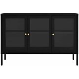  Komoda crna 105 x 35 x 70 cm od čelika i stakla | Eponuda.com