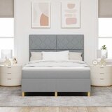  LED Box Spring Krevet Svijetlo siva 140 x 190 cm tkanina | shoptok.hr
