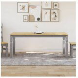 vidaXL Jedilna miza Corona siva 180x90x75 cm trdna borovina Cene