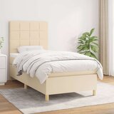 VidaXL Box spring postelja z vzmetnico krem 80x200 cm blago Slike