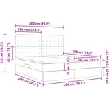  s od storage s uzglavljem Plava 200 x 200 cm Tkanina | shoptok.hr