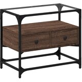 Maison Chic TV omarica - TV stojalo - Televizijska omarica s stekleno ploščo rjavi hrast 60x35x51 cm inž. les, (21700107) Cene
