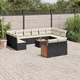 vidaXL 13-dijelni set vrtnih sofa s jastucima poliratan crni | shoptok.hr
