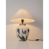 Nova Luce Bela/siva keramična namizna svetilka s tekstilnim senčilom (višina 55 cm) Lupe – | Shoptok.si