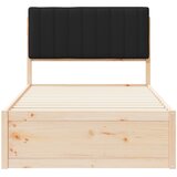  Krevetni okvir s tapiciranim uzglavljem Crna 100 x 200 cm | shoptok.hr