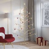 vidaXL Drveno božićno drvce Prirodna 210 cm Masivna borovina | shoptok.hr